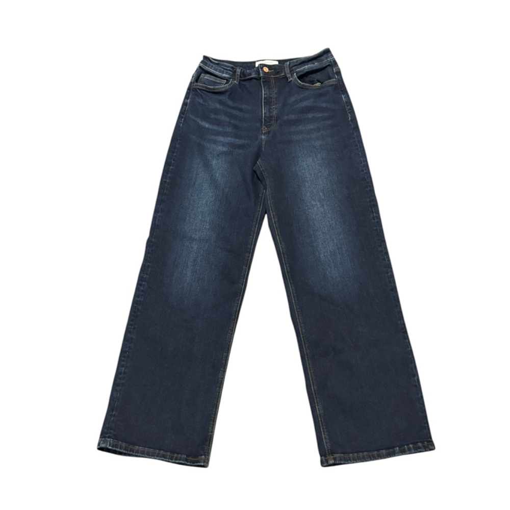 Wide Leg Dark Blue Jeans
